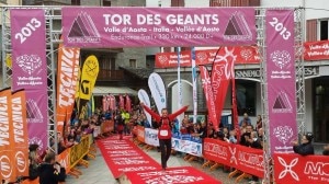 Iker Karrera all'arrivo del Tor des geants 2013 (Photo courtesy of Pagina Facebook ufficiale Tor des Geants)