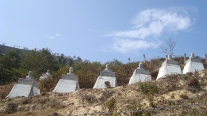 The monuments constructed in memory of dead in Ghunsa helicopter crash at Bhimdhunga of Ramkot VDC situated at some 12 kms North-east outskirts of capital Kathmandu. Photo: NMF