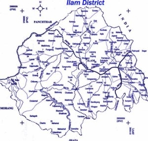 Ilam district map, source: internet