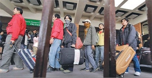 Nepali youths leaving country for foreign jobs. Photo: File photo