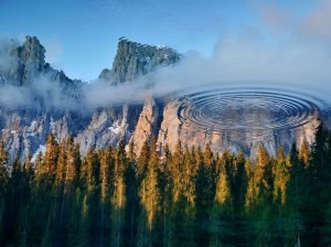 Le Dolomiti riflesse nel lago di Carezza
