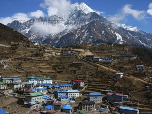 A view of Namche Bazar located in Khumbu region