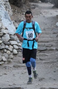 In image Ram Kumar Rajbhandari running at Pangboche in the 2011 race. Photo: Everest Marathon UK