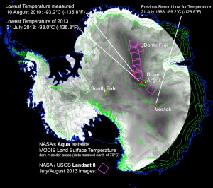 I punti più freddi dell'Antartide (Photo Ted Scambos courtesy of Nasa/National Snow and Ice Data Center)