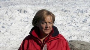 Angela Merkel sulla neve