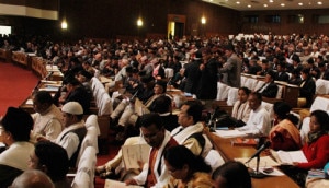 Newly elected CA member    inside CA building after taking the oath of office.