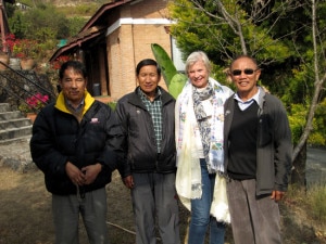 Fabienne with Ang Rita Sherpa (r) and Pasang (l)