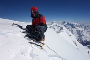 Stephane Benoist in vetta all'Annapurna il 24 ottobre 2013 (photo Graziani - www.ledauphine.com)