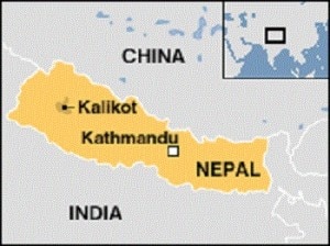 Nepal country map with Kalikot district location. Photo: File photo