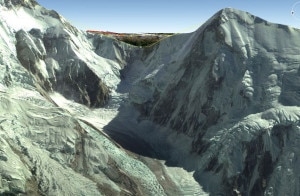 Pilastro nordovest del Talung (Immagine Google Earth)