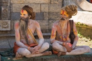 Sadhus  sitting at the premise of Pashupatinath temple. Photo: nepaliaustralian.com