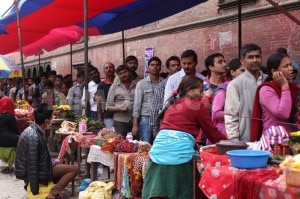 Devotees queue up to offer puja. File photo/myrepublica.com.