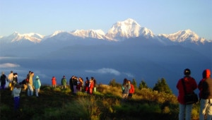 Trekkers en-route to Ghorepani Poon Hill Trek.