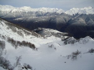 La skiarea di Roza Khutor (Photo Sergei Kazantsev courtesy of Wikimedia Commons)