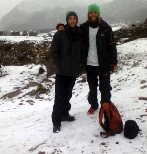 Foreign tourists pose for photo in snow. Photo: privateexpeditions