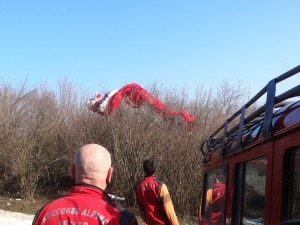 Intervento del Soccorso Alpino per un incidente con parapendio (Photo courtesy of Cnsas Veneto)