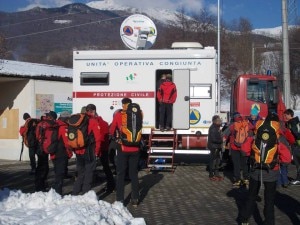 Mezzo della protezione civile di Torino