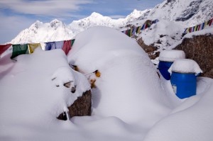 Campo base di Carlos Soria al Kangchenjunga sud (Photo Yo subo con Carlos Soria pagina facebook)