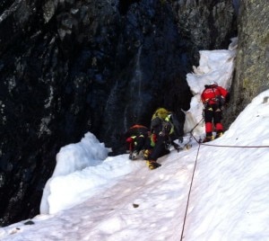 Il Soccorso Alpino durante l'intervento in Val Brembana (Photo courtesy of Sasl/Cnsas Lombardia)