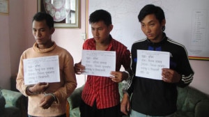 Police makes public three people for their alleged involvement in looting foreign trekkers. Image courtesy to myrepublica.com 