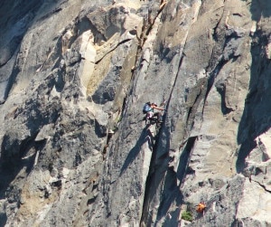 Jes Meiris sul Nose durante l'arrampicata da record (Photo courtesy of ElCap Report)