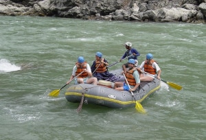 Rafting in a river in Nepal. Image: agency