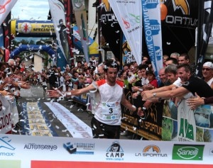 Kilian Jornet al traguardo del Giir di Mont (Photo courtesy of Newspower Canon)