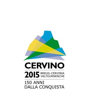 Il logo scelto per le celebrazioni del prossimo anno sui 150 anni dalla prima salita sul Cervino (Photo courtesy of Ansa)