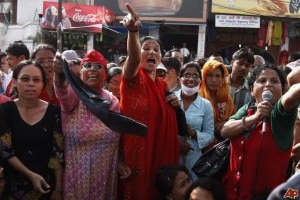 Nepali women protesting against marital rape. File image source:www.womensviewsonnews.org