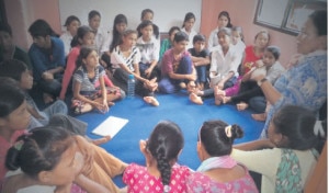 receive psychosocial counseling at a private home one kilometer away from the landslide site.  Image: Nagrik/myrepublica