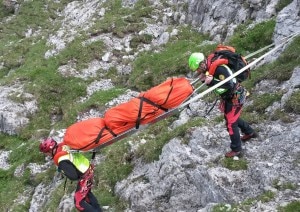 Intervento del Soccorso Alpino (Photo courtesy of Sasl)