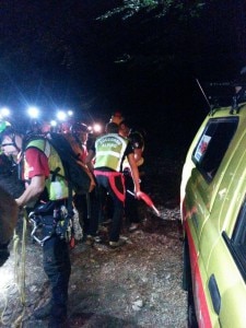 Intervento in notturna del Soccorso Alpino (Photo courtesy of Cnsas Lombardia)