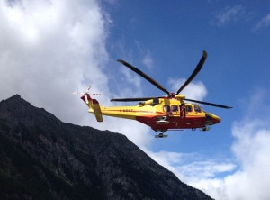 Intervento dell'elisoccorso (Photo courtesy of Soccorso Alpino XIIa Delegazione Canavesana)