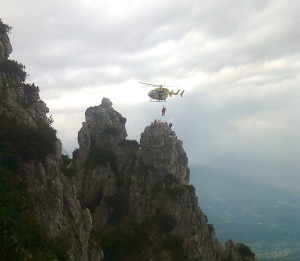 L'intervento di soccorso sulla Seconda Torre delle Giare Bianche (Photo courtesy of Cnsas Veneto)