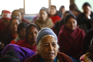 Nepalese women attend literacy class. Image source: www.theguardian.com