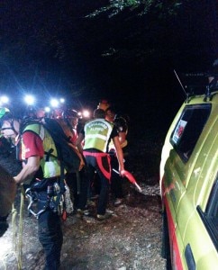 Intervento in notturna del Soccorso Alpino Lombardo (Photo courtesy of Sasl)