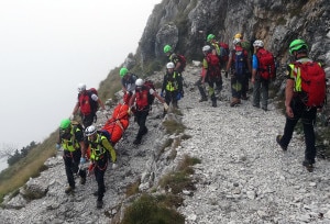 L'intervento del Soccorso Alpino sulla ferrata delle Cinque cime (Photo courtesy of Cnsas Veneto)