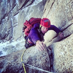 Tommy Caldwell sull' Aguja Rafael in Patagonia (Photo courtesy of Alex Honnold - Instagram Profile)