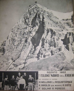 La salita all'Eiger del 1962 negli archivi del Cai Merate (photo www.caimerate.it)