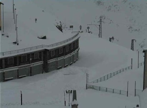 La situazione al Passo dello Stelvio nella giornata di ieri (Photo courtesy of webcam.popso.it)