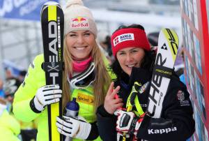 Lindsey Vonn e Daniela Merighetti (Photo courtesy of Alessandro Trovati/Pentaphoto/Fisi)