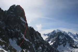 Petit Dru, Allain-Leininger (photo Tom Ballard facebook)