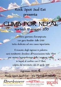 Climb for Nepal: la locandina dell'evento