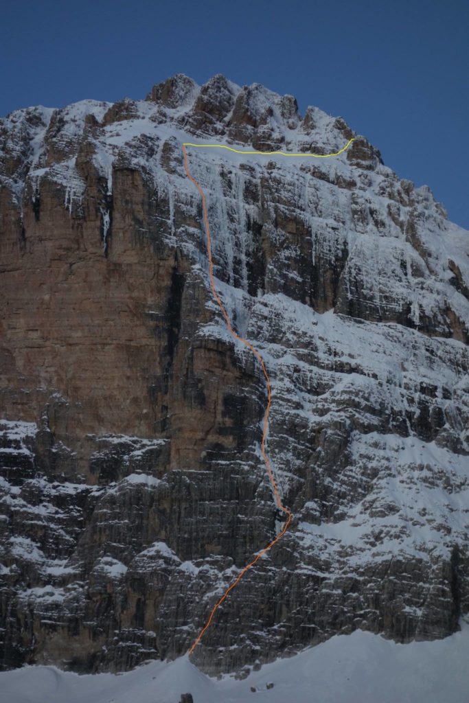 La via di Alessandro Beber e Matteo Faletti sulla Cima Brenta (foto @ Alessandro Beber e Matteo Faletti )
