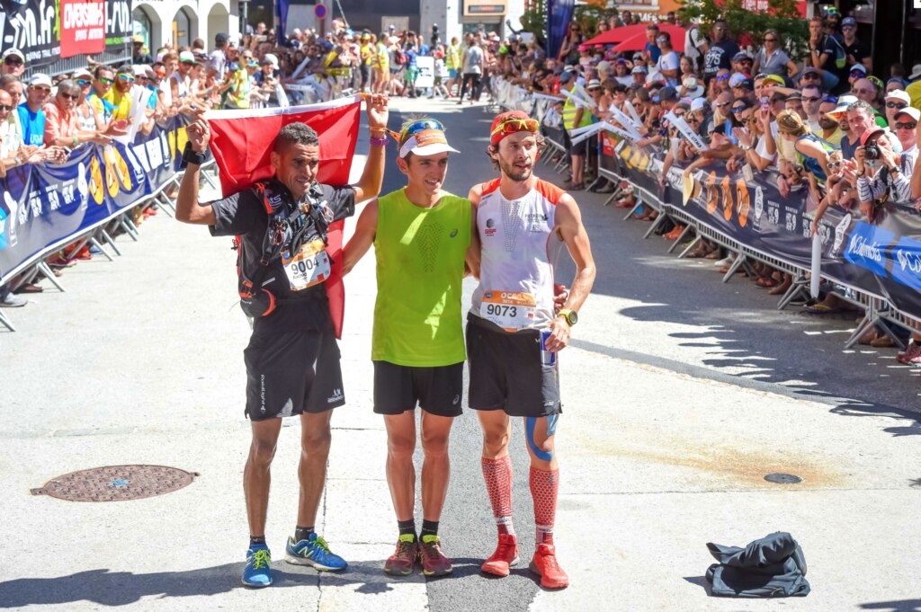 OCC Xavier Thevenard takes 1st place Rachid El Morabity takes 2nd place Thibaut Baronian takes 3rd place
© UTMB® - photo : Pascal Tournaire