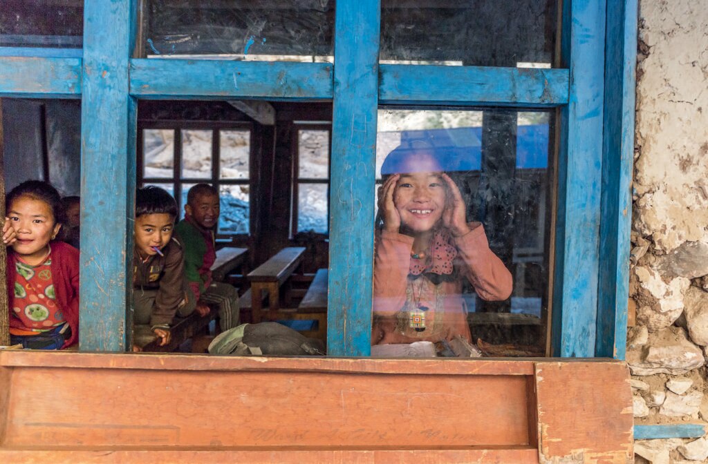 Nepal, Dolpo, Phoksundo National Park, villaggio di Ryajik, la scuola. Foto @ Stefano Torrione
