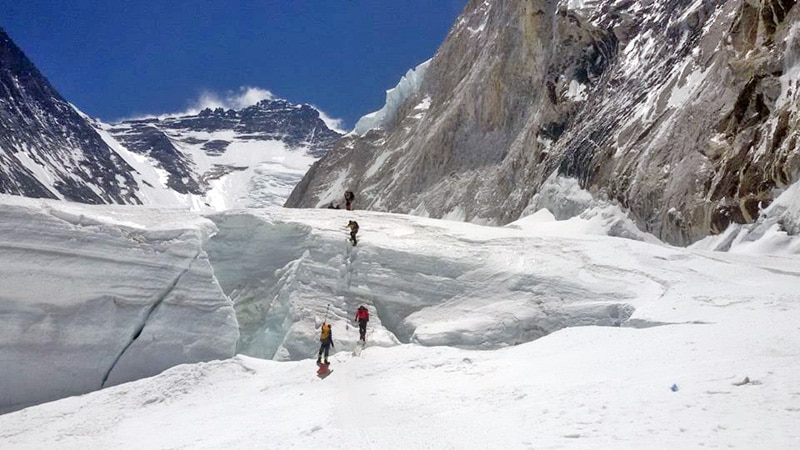 Climbers making rotations in higher camps on Tuesday, May 3, 2016. Courtesy: Ronnies Muhl
