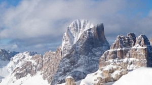 Vista dal Passo Antermoia sul Catinaccio e le Torri del Vajolet