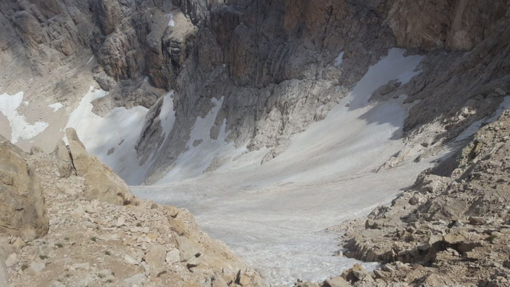 Il Ghiacciaio del Calderone in una foto scattata dall