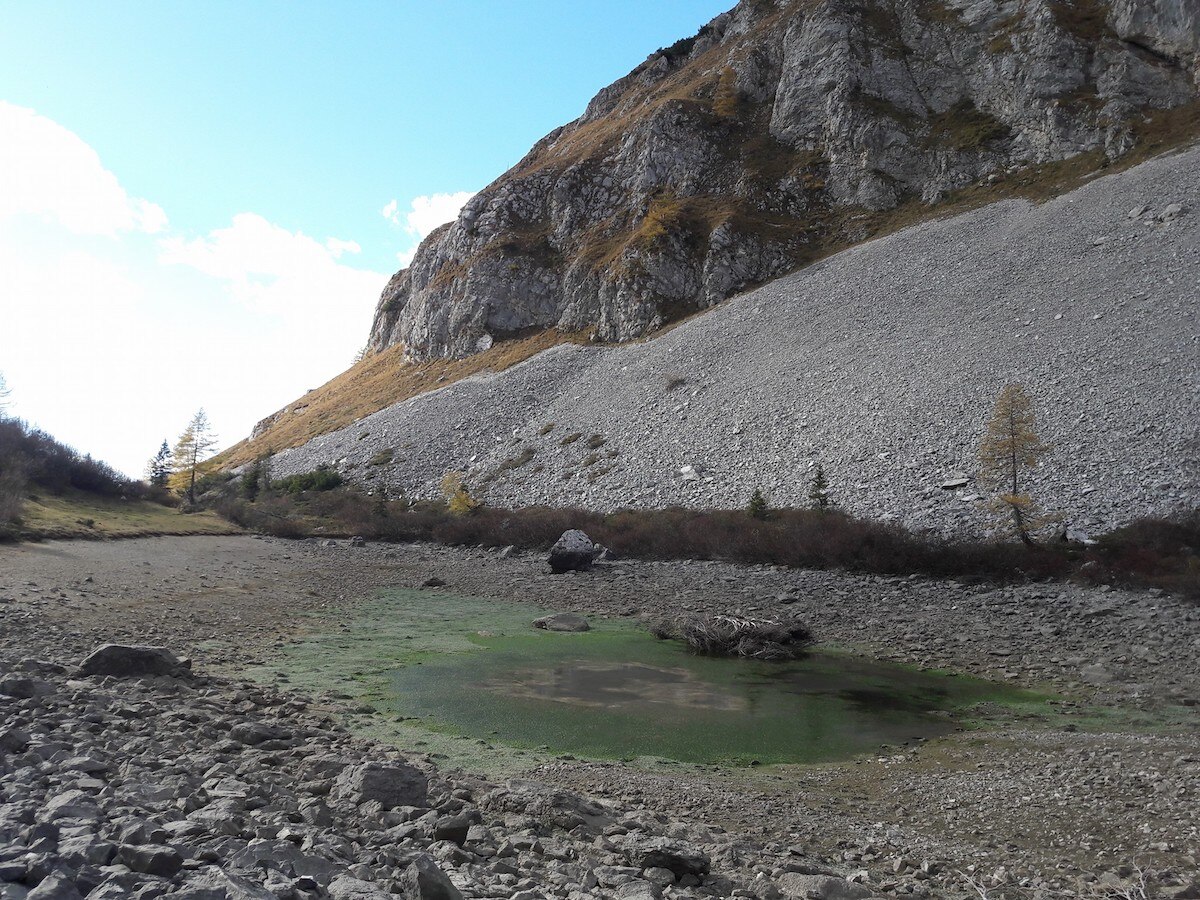 Il lago Spigole prosciugato - Foto @ “Orobie Trekking”